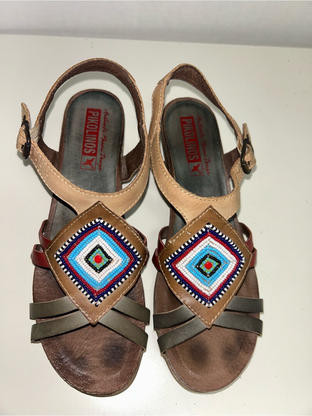 Pikolinos Jambo Maasai Beaded Leather Sandal